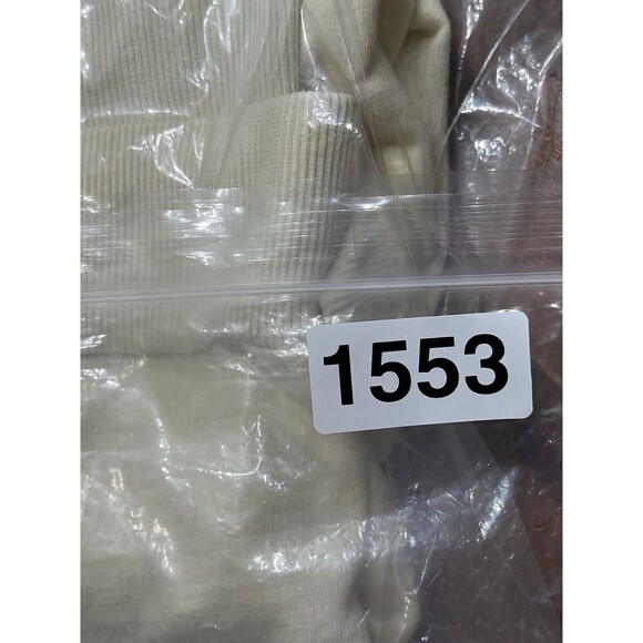 Anthropologie Floral Embroidery/Beaded Sweatshirt Womens S Beige Shimmer Holiday - Picture 14 of 14